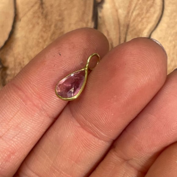 1.7CT Natural Light Cotton Candy Pink Tourmaline Pear Shape in 14K Yellow 14x6mm - Picture 3 of 6